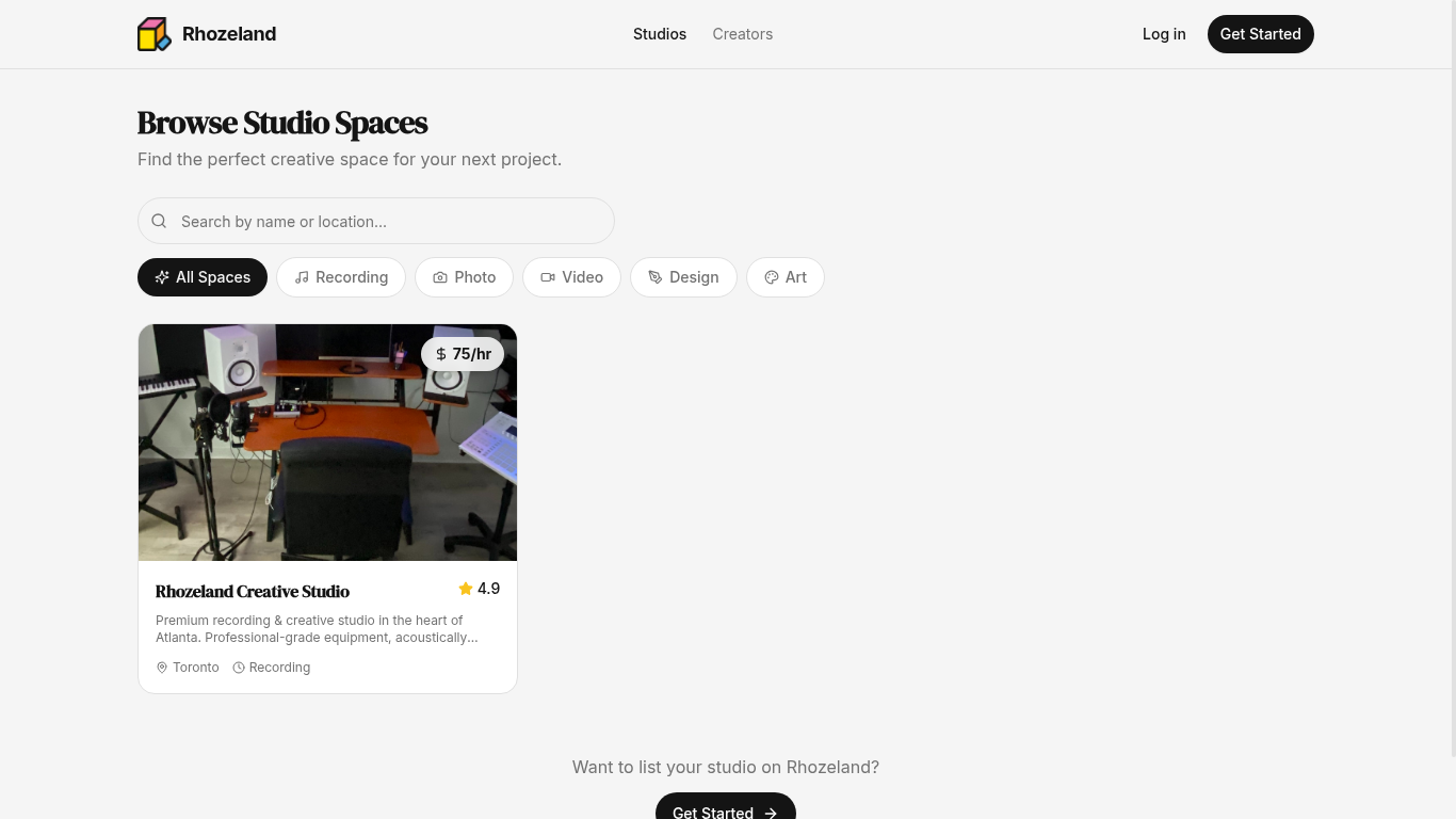 Rhozeland Creator OS — Studios